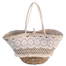 Borsa Paglia con Merletto 100% paglia