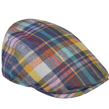 Cappello Modello Coppola Quadri 100% Lino