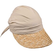 Cappello Visiera con Foulard Unito 50% cotone 50% paglia
