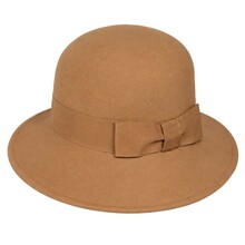 Cappello Donna Modello 'Cloche' con Nastro Gro Tessuto in Feltro 100% lana