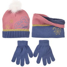 Set cuffia+scaldacollo+guanti 'Frozen' 100% Acrilico