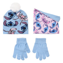 Set cuffia+scaldacollo+guanti Lilo e Stitch 100% Acrilico